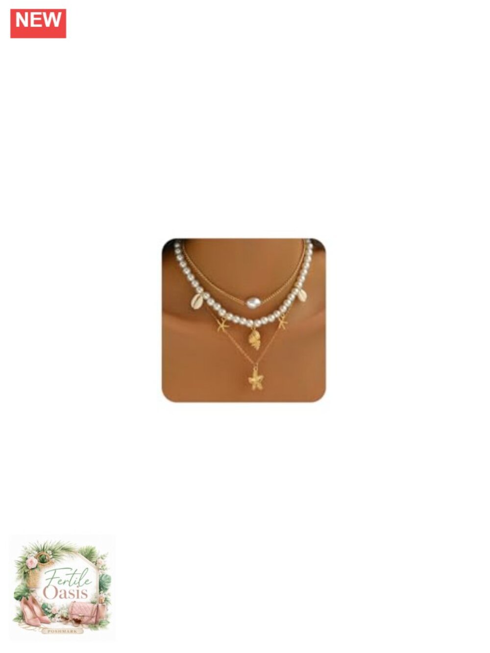 Starfish Seashell Pearl Beach Necklace Ocean Summer Jewelry